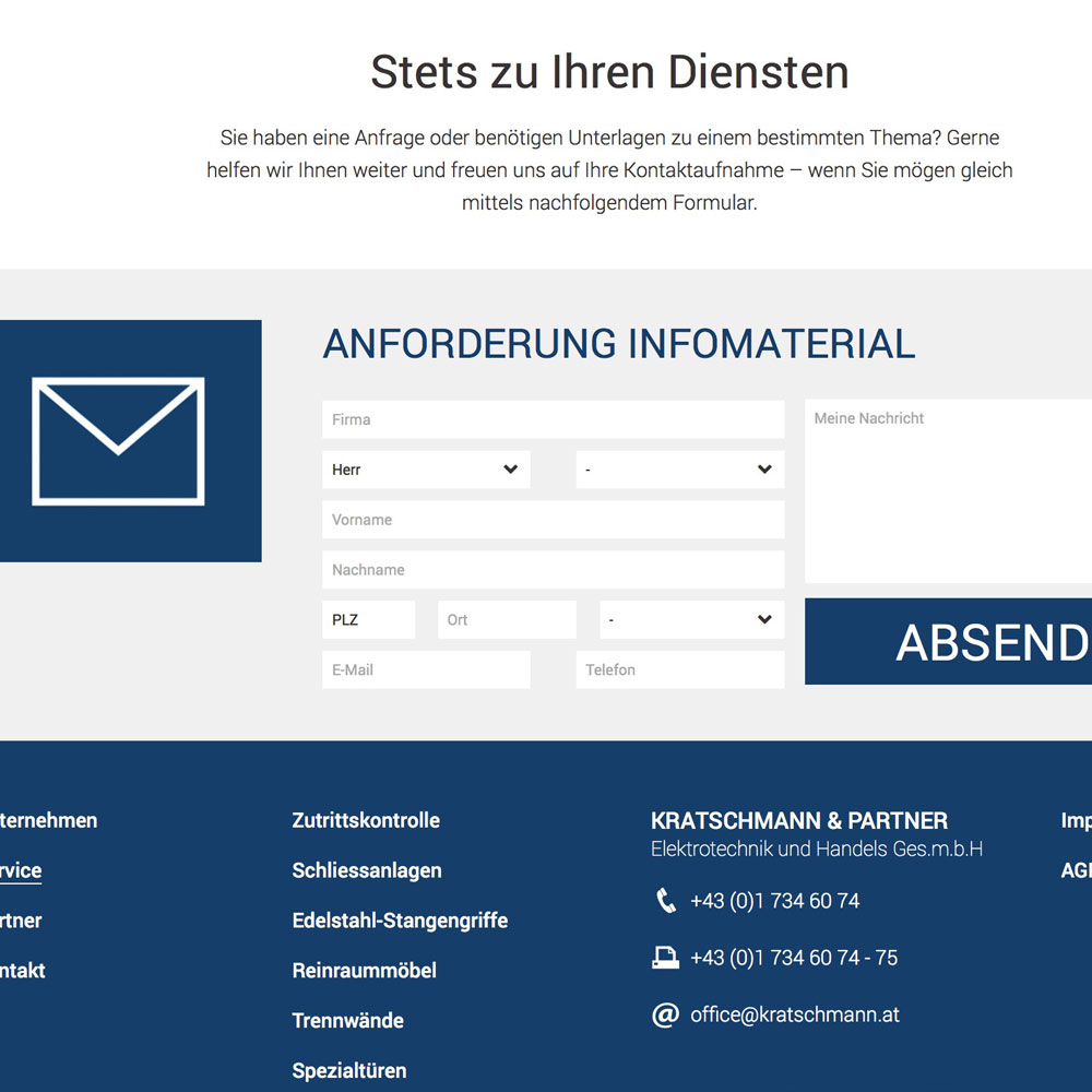 Kratschmann: Website mit CMS